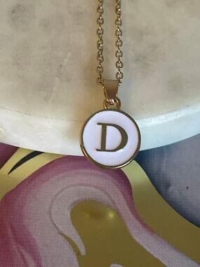 C Letter initial pendant necklace stainless steel